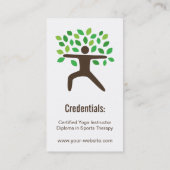 Modern, Yogawellness-Lehrer, Baum Visitenkarte (Rückseite)