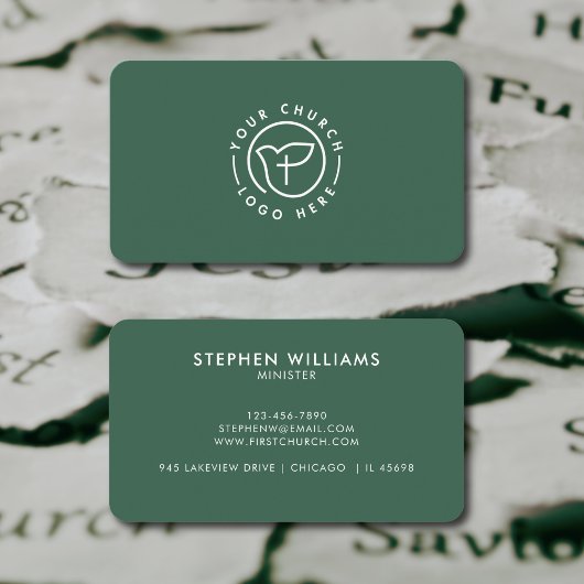 Modern Your Church Logo Minister Minimalistisch Gr Visitenkarte