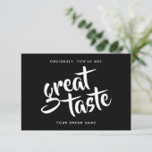 Modern you've got great taste qr code thank you dankeskarte (Stehend Vorderseite)