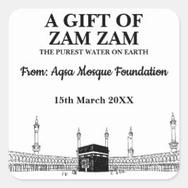 Modern Zam Zam Muslim Water Hajj Umrah Geschenk Quadratischer Aufkleber