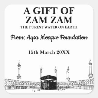 Modern Zam Zam Muslim Water Hajj Umrah Geschenk Quadratischer Aufkleber