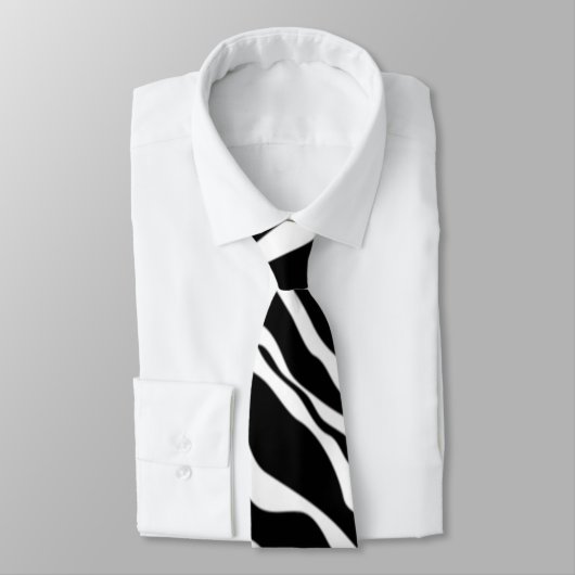 Modern Zebra Print, Emoji Winking Krawatte (Gebunden)