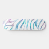 Modern Zebra Print Glam Blue Lila Glitzer Skateboard (Horizontal)