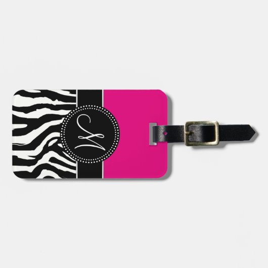 Modern Zebra Print Luggage Tag Gepäckanhänger (Vorderseite horizontal)