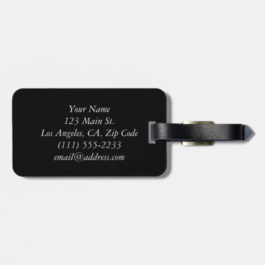 Modern Zebra Print Luggage Tag Gepäckanhänger (Rückseite horizontal)