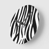 Modern Zebra Print Wall Clock - Bold Abstract Anim Runde Wanduhr (Winkel)