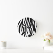 Modern Zebra Print Wall Clock - Bold Abstract Anim Runde Wanduhr (Zuhause)