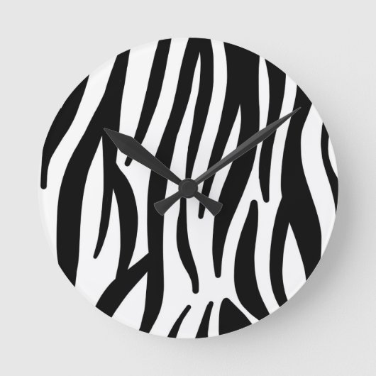Modern Zebra Print Wall Clock - Bold Abstract Anim Runde Wanduhr (Vorderseite)