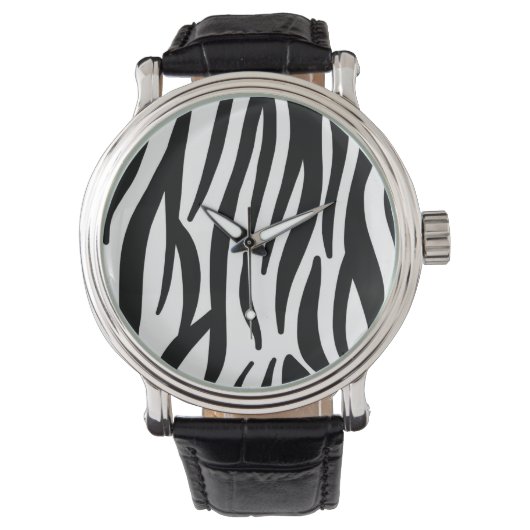 Modern Zebra Print Wrist Watch - Bold Abstract  Armbanduhr (Vorderseite)