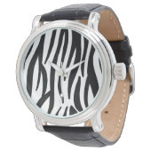 Modern Zebra Print Wrist Watch - Bold Abstract  Armbanduhr (Schrägansicht)