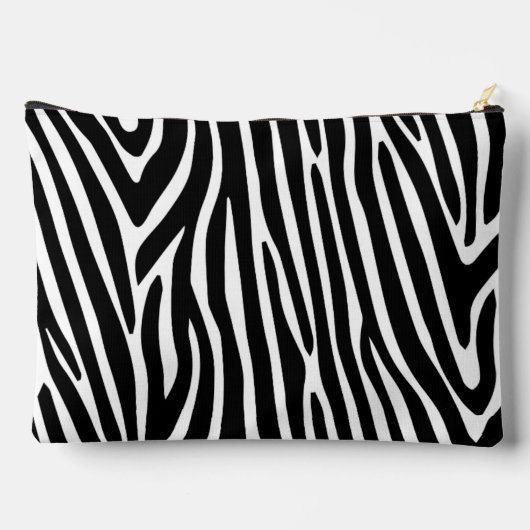 Modern Zebra Striped Personalised Zubehörtasche (Rückseite)