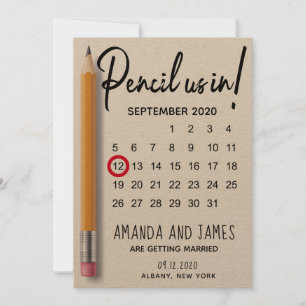 Modern zeichnen Sie uns in der Kalender-Pappe an Save The Date