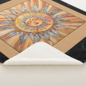 Modern Zen Boho Friedlich Orange Sun Arrows Brick Sherpadecke (3/4)