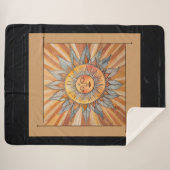 Modern Zen Boho Friedlich Orange Sun Arrows Brick Sherpadecke (Vorderseite (Horizontal))