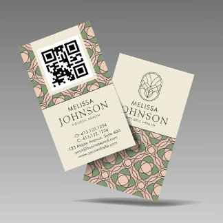 Modern Zen Holistic Health QR Code Business Card Visitenkarte