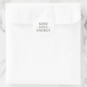 Modern Zen Positive Energy Quote Runder Aufkleber (Tasche)