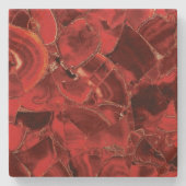 Modern Zen Red Carnelian Ruby Marble Print Steinuntersetzer (Vorderseite)
