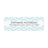 Modern Zickzack Blue White Return Label (Vorne)