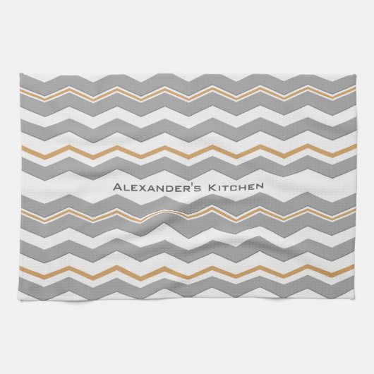 Modern Zickzack mit beliebigen Farben und Texten Handtuch (Horizontal)
