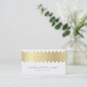 MODERN ZICKZACK Muster coole Goldfolie weiß grau Visitenkarte (Stehend Vorderseite)