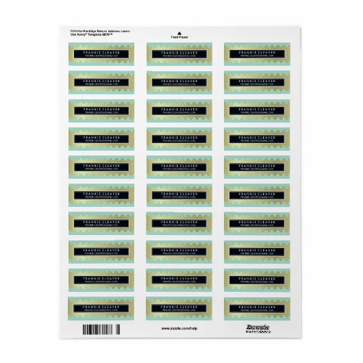 MODERN ZICKZACK PATTERN trendige Goldminze (Vorne)