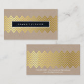 MODERN ZICKZACK PATTERN trendiger Goldfaser Visitenkarte (Vorne/Hinten)