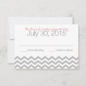 Modern Zigzag Pink Response Card RSVP Karte (Vorderseite)