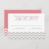 Modern Zigzag Pink Response Card RSVP Karte (Vorne/Hinten)