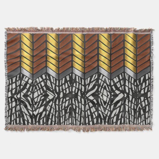 Modern Zigzag Zickzack Zebra Animal Print Decke (Vorderseite)
