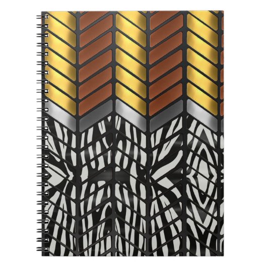 Modern Zigzag Zickzack Zebra Animal Print Notizblock (Vorderseite)