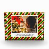 Modern ZIMBABWE FLAG Weihnachtsgesicht Fotoblock (Vorderseite)