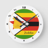 Modern Zimbabwe Flag, Zimbabwe Zuhause / design Runde Wanduhr (Vorderseite)