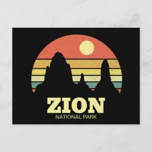 Modern Zion Nationalpark Südöstliches Utah Schwarz Postkarte