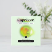 Modern Zodiac Sign Capricorn Zitat Erdelement Einladung (Stehend Vorderseite)