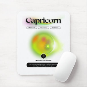 Modern Zodiac Sign Capricorn Zitat Erdelement Mousepad