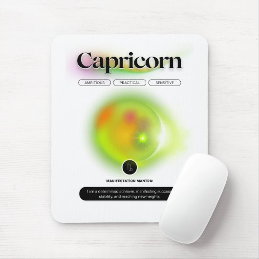 Modern Zodiac Sign Capricorn Zitat Erdelement Mousepad (Mit Mouse)