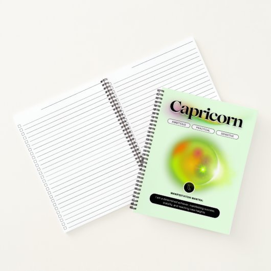 Modern Zodiac Sign Capricorn Zitat Erdelement Notizblock (Innenseite)