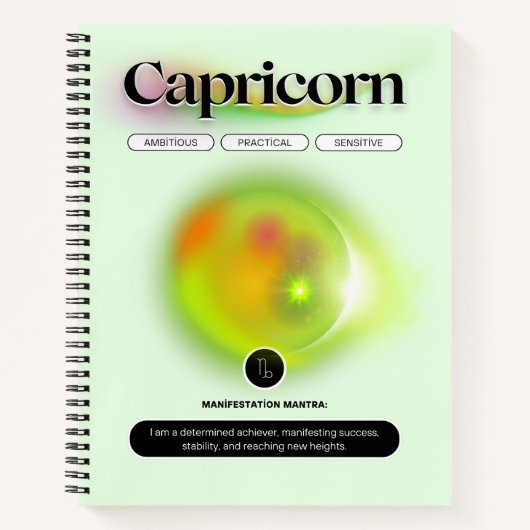 Modern Zodiac Sign Capricorn Zitat Erdelement Notizblock (Vorderseite)
