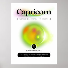 Modern Zodiac Sign capricorn Zitat Erdelement Poster