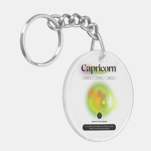 Modern Zodiac Sign Capricorn Zitat Erdelement Schlüsselanhänger (Vorderseite links)