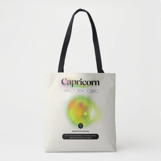 Modern Zodiac Sign capricorn Zitat Erdelement Tasche (Vorderseite)