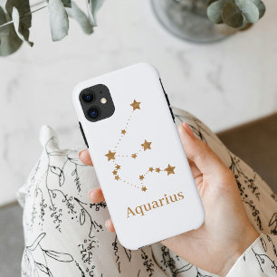 Modern Zodiac Sign Gold Aquarius Element Air Case-Mate iPhone Hülle