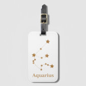 Modern Zodiac Sign Gold Aquarius | Element Air Gepäckanhänger (Vorderseite Vertikal)