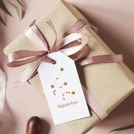 Modern Zodiac Sign Gold Aquarius | Element Air Geschenkanhänger