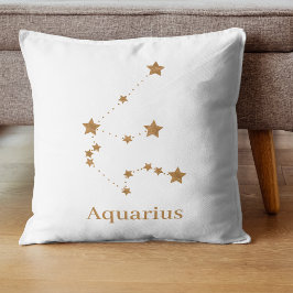 Modern Zodiac Sign Gold Aquarius | Element Air Kissen