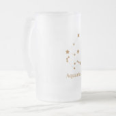 Modern Zodiac Sign Gold Aquarius | Element Air Mattglas Bierglas (Vorderseite Links)