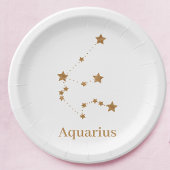 Modern Zodiac Sign Gold Aquarius | Element Air Pappteller