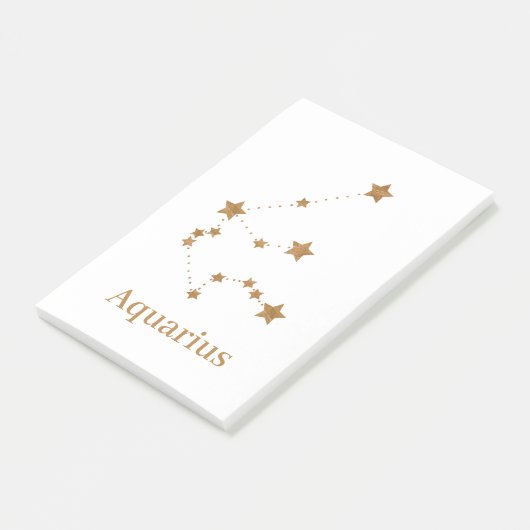Modern Zodiac Sign Gold Aquarius | Element Air Post-it Klebezettel (angewinkelt)