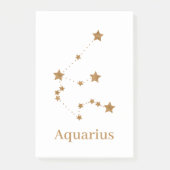 Modern Zodiac Sign Gold Aquarius | Element Air Post-it Klebezettel (Vorderseite)