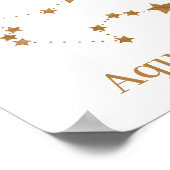Modern Zodiac Sign Gold Aquarius | Element Air Poster (Ecke)